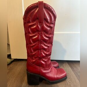 Jeffrey Campbell HOKEYPOKEY red cowboy boots